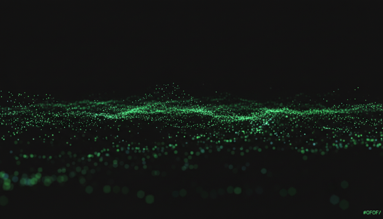 Cinematic dark space background with neon particles